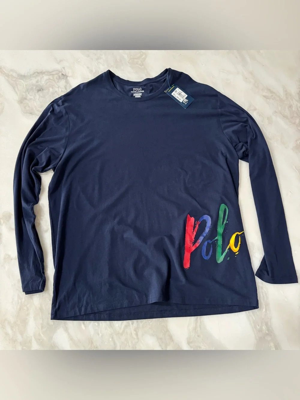 Polo Ralph Lauren Logo Long Sleeve Tee Men’s Size XL Blue
